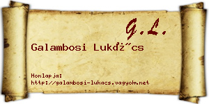 Galambosi Lukács névjegykártya